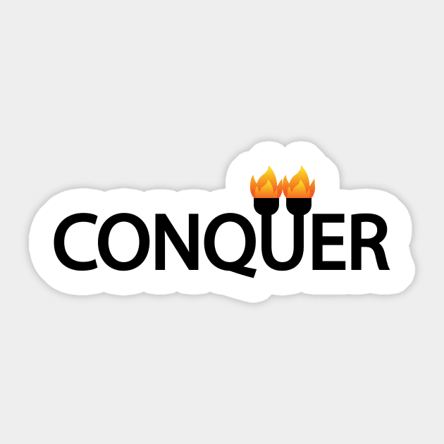 Conquer artistic typographic logo design Sticker by D1FF3R3NT